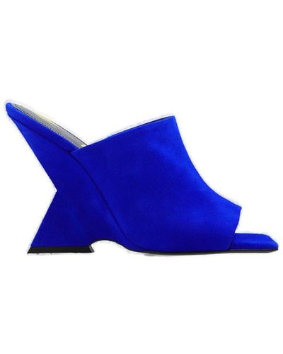 The Attico Cheope Wedge Mules - Blue