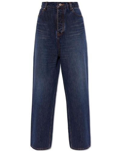 Balenciaga Jeans With Logo, - Blue