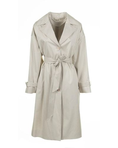 Seventy Long Trench Coat With Belt - White