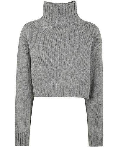 Nuur Long Sleeves Turtle Neck Sweater - Gray