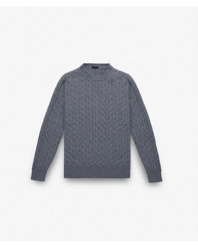 Larusmiani Cable Knit Sweater Col Du Pillon Sweater - Blue