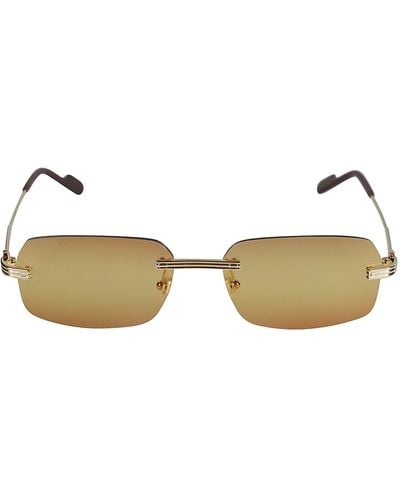 Cartier Straight Bridge Rimless Sunglasses - Multicolour