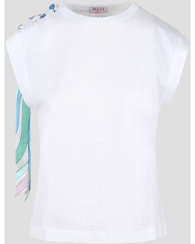 Emilio Pucci Marmo-Print Cotton T-Shirt - White