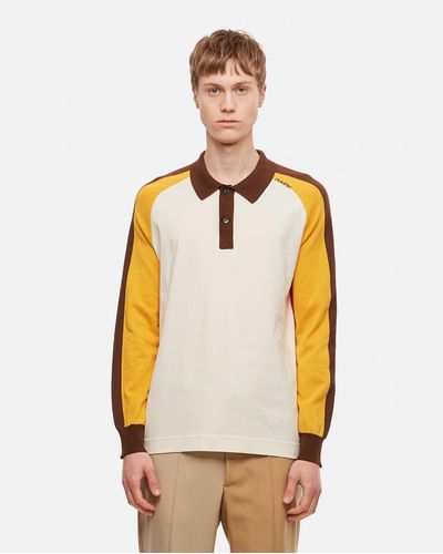 Marni Colour-block Cotton Polo Shirt - Metallic