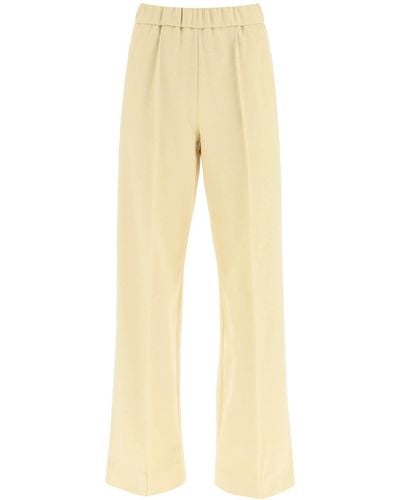 Jil Sander Straight Jersey Trousers - Natural