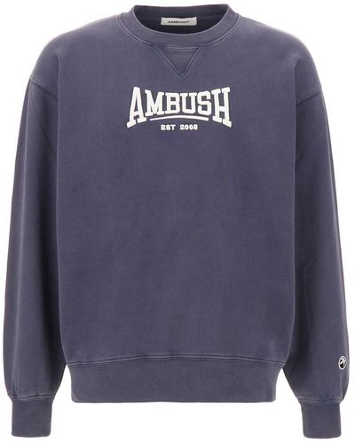 Ambush Logo Embroidered Crewneck Sweatshirt - Blue