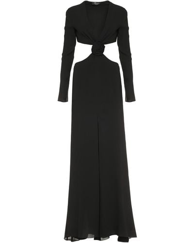 Blumarine Long Dress With Cut-out Detail - Black