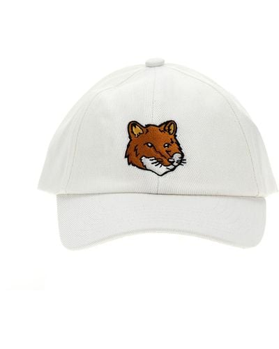 Maison Kitsuné Fox Head Hats - White