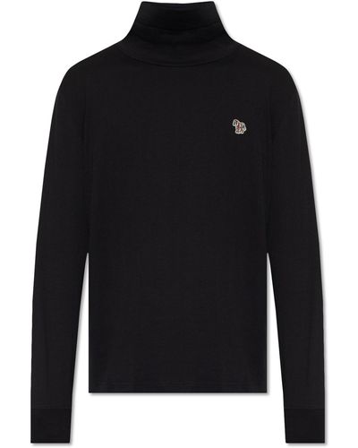 PS by Paul Smith Ps Paul Smith Turtleneck Sweater With Patch - Black