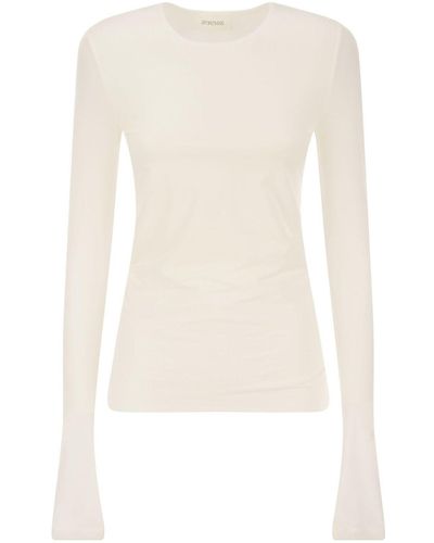 Sportmax Folk - Tight-fitting Jersey Top - White