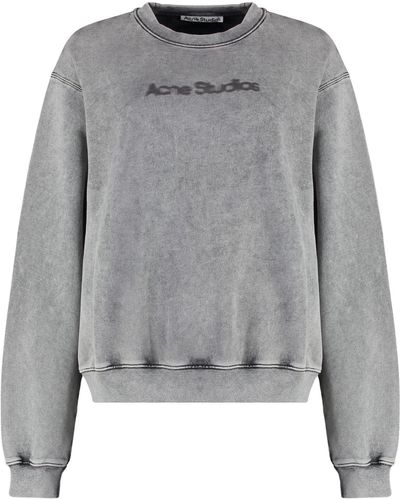 Acne Studios Cotton Crew-Neck Sweatshirt - Grey