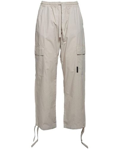 MSGM Straight-leg Drawstring Cargo Pants - Gray