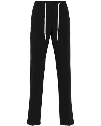 PT Torino Double Dye Stretch Light Popeline Soft Jogging One Pleats Trousers - Black