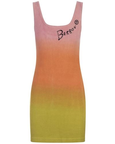 Barrow Multicoloured Knitted Short Dress With Degradé Effect - Multicolor