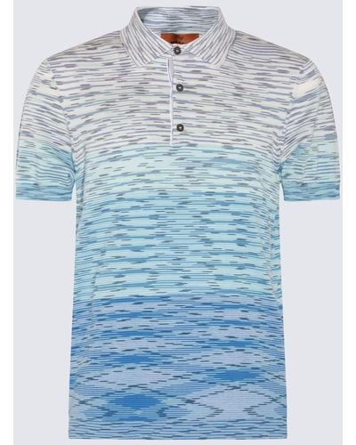 Missoni Multicolor Cotton Polo Shirt - Blue