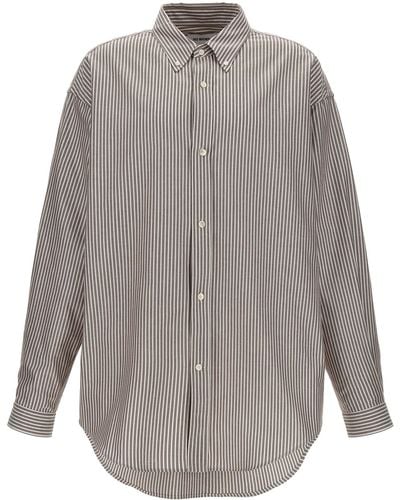 Hed Mayner Pinstripe Oxford Shirt - Gray