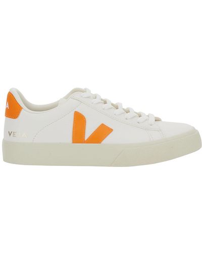 Veja 'Campo' Low Top Sneakers With Contrasting Logo - White