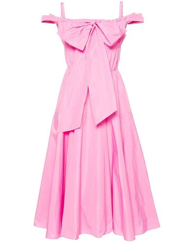 Patou Bow-Detail Cocktail Midi Dress - Pink