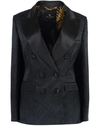 Etro Double-breasted Jacket - Black