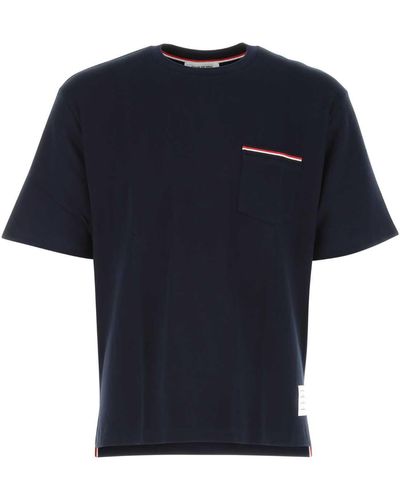 Thom Browne Midnight Cotton Oversize T-Shirt - Blue