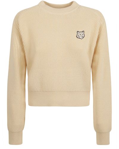 Maison Kitsuné Bold Fox Head Patched Comfort Sweatshirt - Natural