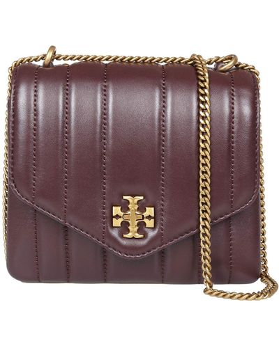 Tory Burch Kira Square Crossbody In Quilted Leather - Purple
