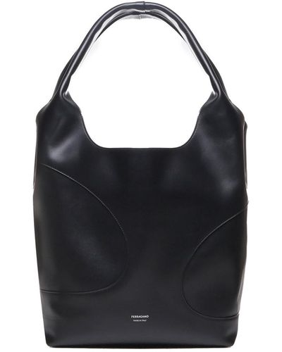 Ferragamo Tote Bag With Cut-Out - Black