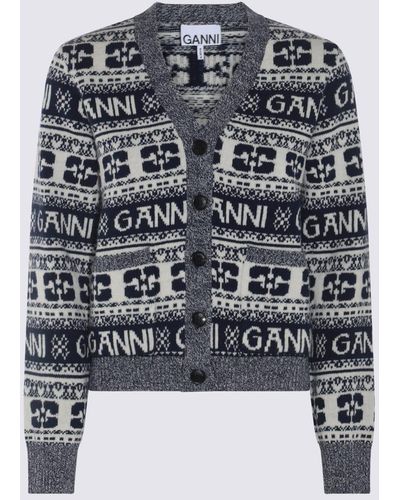 Ganni And Wool Blend Cardigan - Black