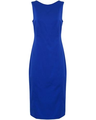 Max Mara Studio Leaf Gabardine Dress - Blue
