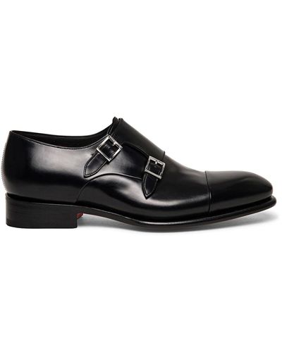 Santoni Double-Buckle Shoe Shoe - Black