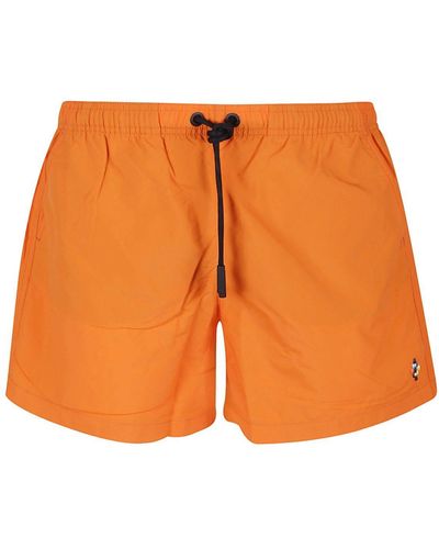 Marcelo Burlon Drawstring Swim Shorts - Orange