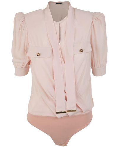 Elisabetta Franchi Shirt & Scarf Fringes - Pink