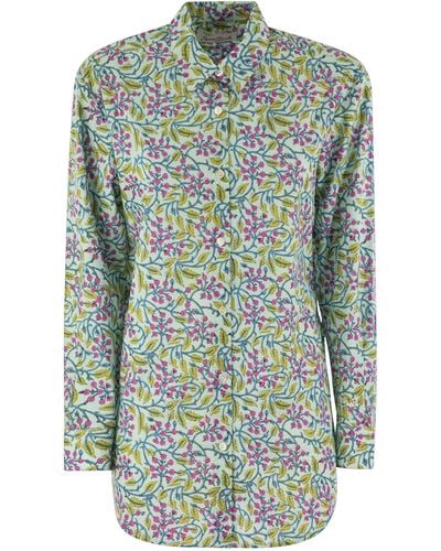 Mc2 Saint Barth Brigitte - Shirt With Flower Pattern - Green