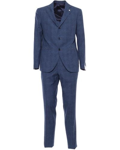 Luigi Bianchi Pinstripe Suit - Blue
