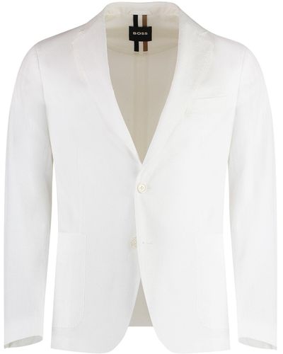 BOSS Single-breasted Two-button Jacket - White