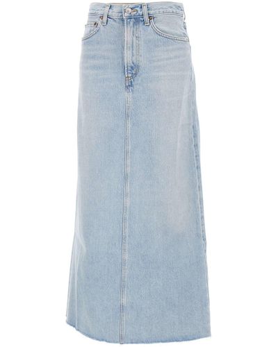 Agolde Organic Cotton Hilla Long Line Skirt - Blue