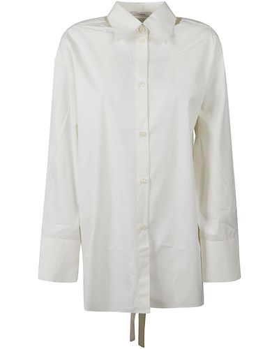 Rohe Open Back Plain Shirt Dress - White