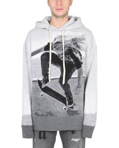 Palm Angels Hooded Shirt - Gray
