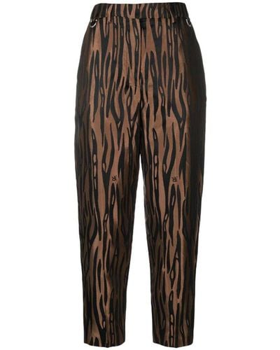 John Richmond Straight Line Trousers With Pattern - Brown