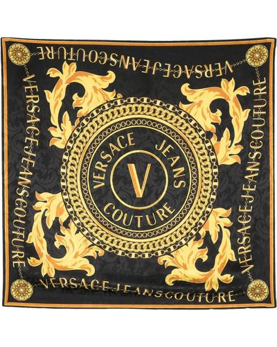 Versace Barroco-print Silk Scarf - Metallic