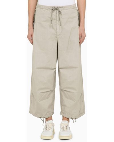 Autry Gray Cotton Sports Pants - Natural
