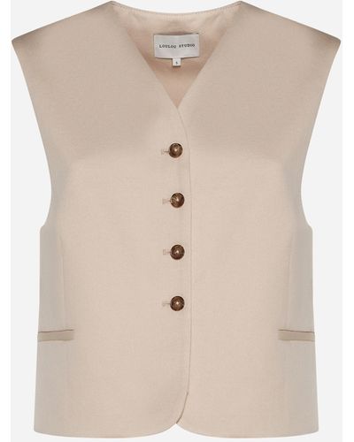 Loulou Studio Iba Cotton And Linen Vest - Natural