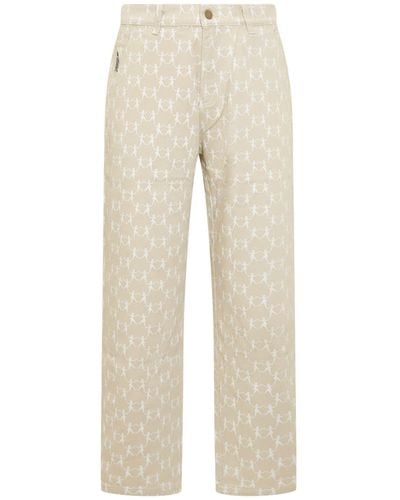 Kidsuper Trousers With Print - Natural