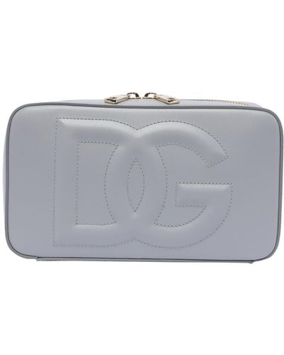 Dolce & Gabbana Dg Logo-embossed Leather Crossbody Bag - Grey