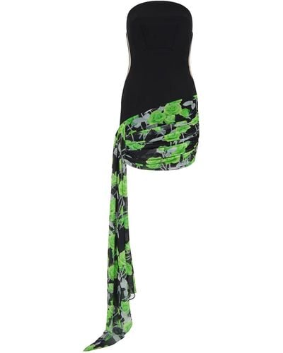 David Koma Strapless Mini Dress - Green