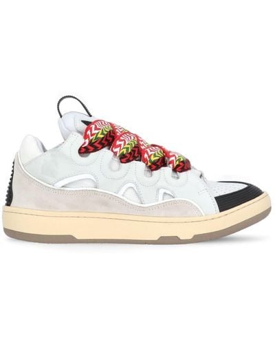Lanvin Curb Chunky Leather Sneakers - White