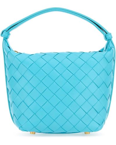 Bottega Veneta Leather Micro Candy Wallace Handbag - Blue