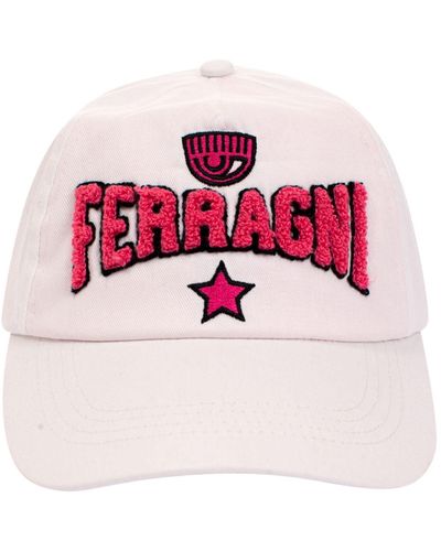 Chiara Ferragni Kids mix-print beanie hat - White