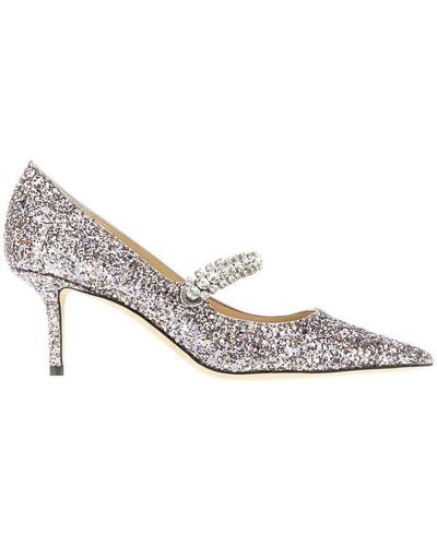 Jimmy Choo Glittered Pointed Toe Court Shoes - Metallic