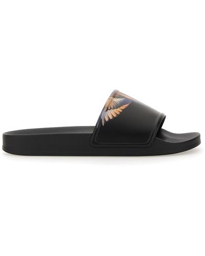 Marcelo Burlon Slide Sandal With Logo - Black